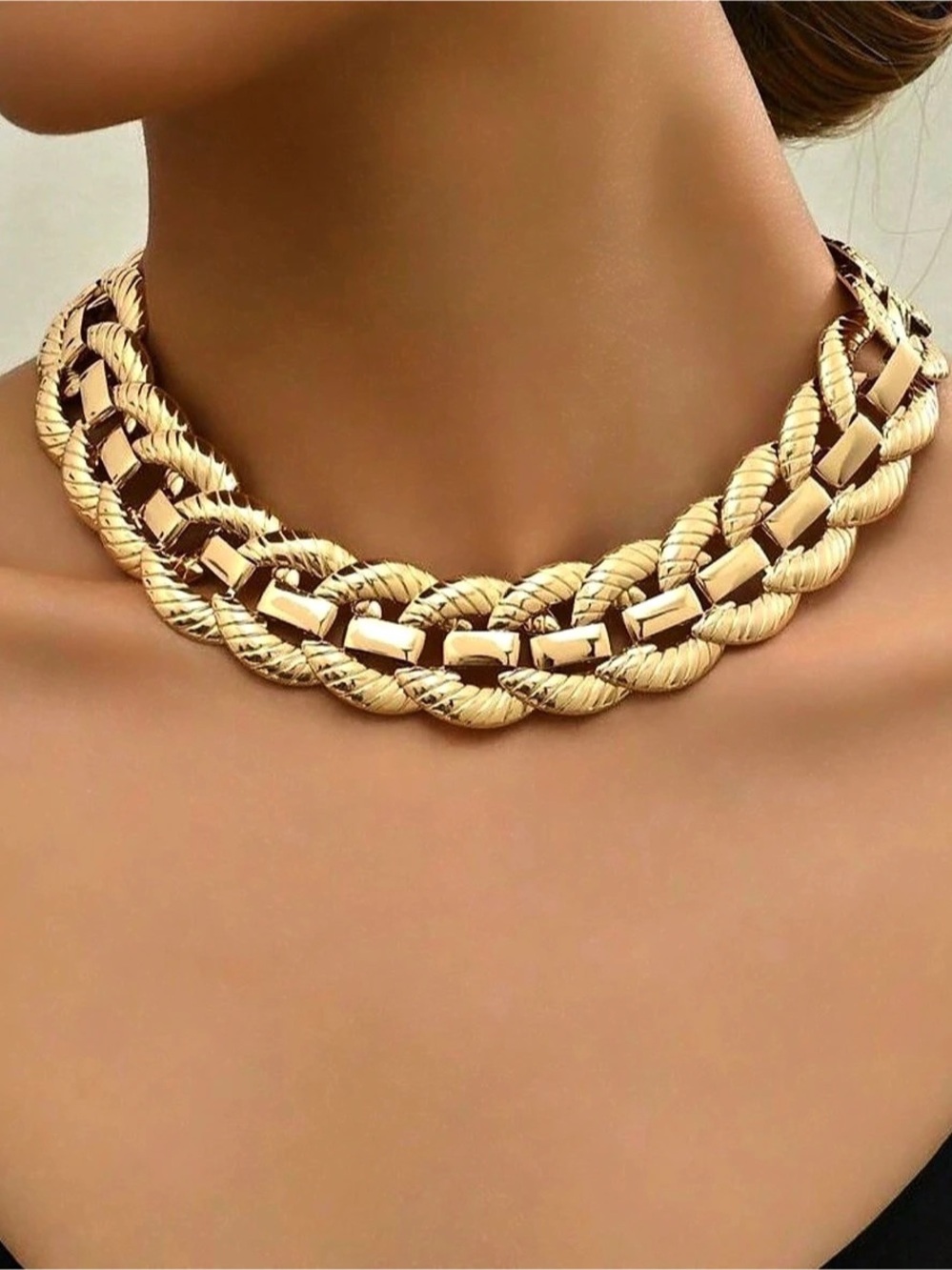 Gold-Tone Statement Chain Necklace